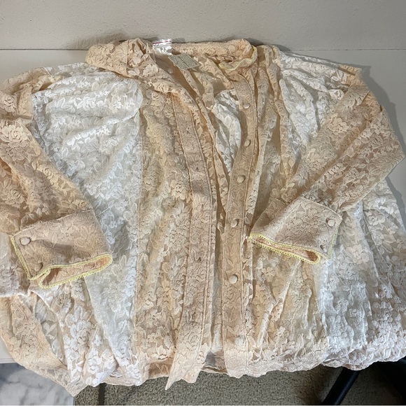 Intimately FREE PEOPLE All Day Lace House Shirt Oversize - Picture 6 of 12